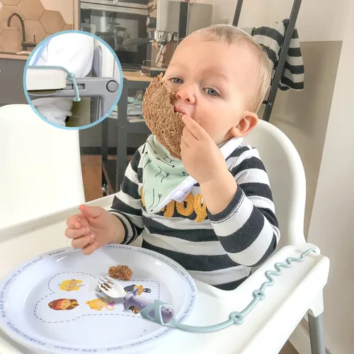 Miniatura 4 de Soporte de Correa para Cucharas de Bebé Clip para Chupete Accesorios para Silla Alta-Gelinor Suministros de Alimentación de Destete Dirigido por