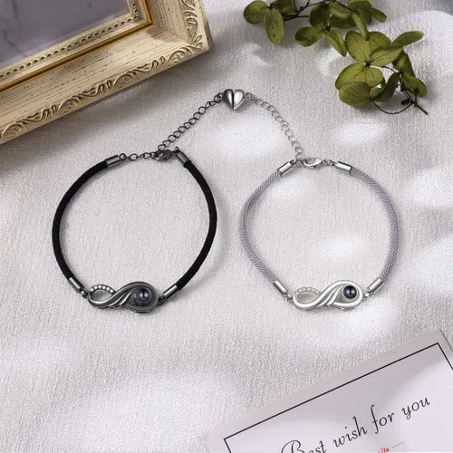Miniatura 4 de lagofit Pulseras personalizadas con imagen en el interior, pulseras personalizadas a juego para parejas, pulseras de proyección de fotos, regalos