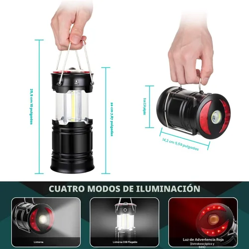 Miniatura 3 de Paquete de 2 linternas esenciales para campamento, linterna LED para cortes de energía, luces de tienda de campaña para emergencia