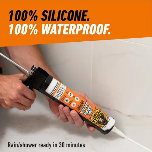 Miniatura 5 de Gorilla Sellador de silicona impermeable para calafatear y sellar, cartucho de 10 onzas (paquete de 2) - Sellador de calafateo blanco para cocina