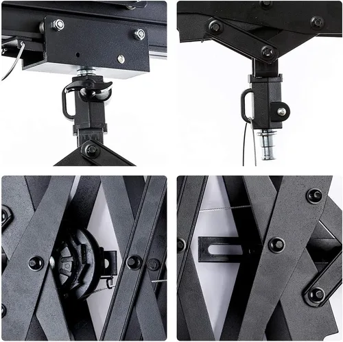 Miniatura 3 de DATOUBOSS Pantógrafo de caída de 2M para estudio de fotografía, sistema de riel de techo, kit de pantógrafo fotográfico con polea, accesorios