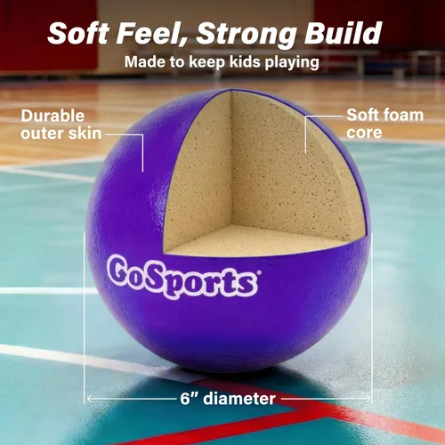 Miniatura 3 de GoSports Soft Skin Foam Playground Dodgeballs - Set of 6 Includes Mesh Carry Bag
