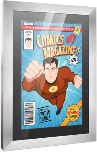 Miniatura 63 de Poster Palooza Marco de cómic con paspartú para 1 cómic de la Edad de Bronce publicado entre 1970 y 1985, marco de cómic negro para cómic de 7.25 x