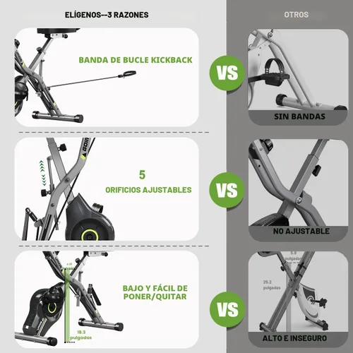 Miniatura 6 de Bicicleta de Ejercicio, Bicicleta Estática Plegable 5 en 1 para Personas Mayores, Resistencia Magnética Ajustable de 16 Niveles, Bicicleta