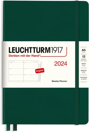 Miniatura 18 de LEUCHTTURM1917 - Agenda semanal 2024 con folleto adicional, bolsillo (A6) tapa dura, azul marino (1 de enero - 31 de diciembre de 2024)
