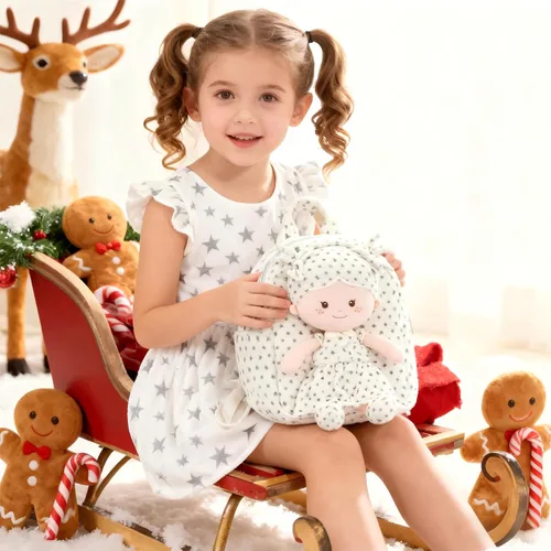 Miniatura 44 de Onetoo Mochila para niños pequeños, regalos de regreso a clases, mochilas para niñas y niños con muñecas de bebé ligeras y suaves en vestido