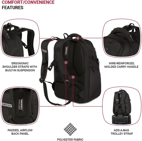 Miniatura 2 de SwissGear Endure ScanSmart – Mochila para portátil con tecnología TSA aprobada – Compatible con la mayoría de laptops de 17" – Múltiples bolsillos