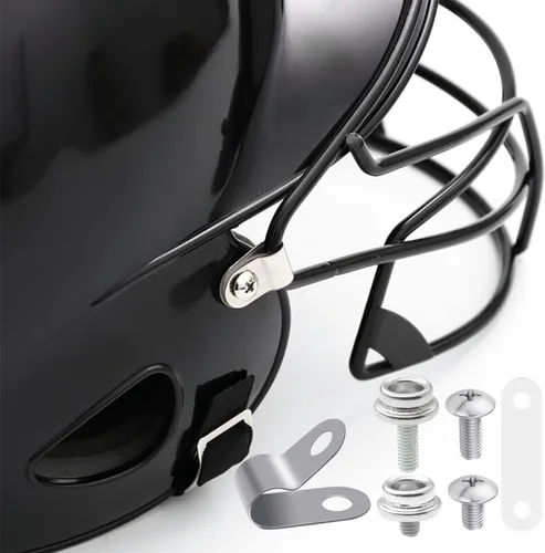 Miniatura 5 de Football Helmet Repair Kit, Hockey Helmet Replacement Parts, Visor J Clips Rubber Gasket Screw Nuts with 1 Pcs Srewdriver, Chin Strap Adapter for