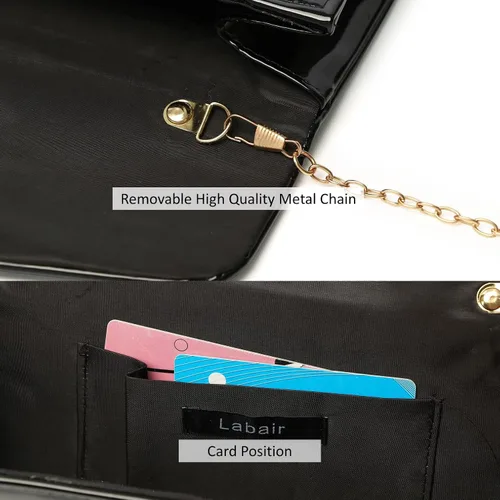 Miniatura 9 de Bolso de mano de cuero de charol para mujer, elegante bolso cruzado para el hombro, bolso para Navidad, boda, fiesta, baile de graduación