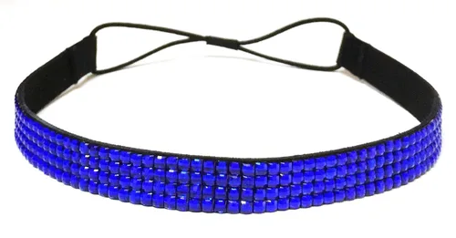 Miniatura 11 de WigsPedia Diadema elástica de cristal con diamantes de imitación, 4 filas, banda elástica para el cabello para mujer (verde bosque)