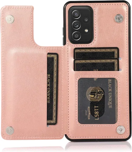 Miniatura 4 de Funda de teléfono para Samsung Galaxy A52 5G/4G con protector de pantalla de vidrio templado y tarjetero con soporte para tarjetero, soporte