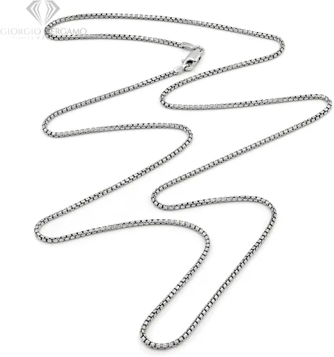 Miniatura 2 de Giorgio Bergamo Cadena de plata de ley 925 italiana de 0.059 in - 0.138 in, collar o pulsera de rodio de eslabones rodo macizos
