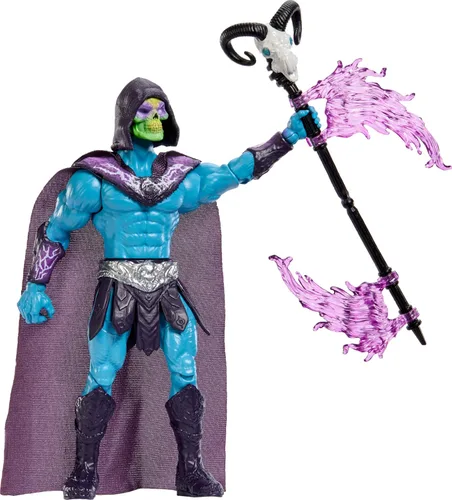 Miniatura 5 de Masters of the Universe Figura de características Havoc Staff Attack Skeletor, movimiento de acción de giro y liberación, 5.5 pulgadas y accesorio