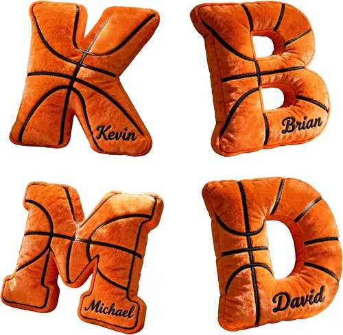 Miniatura 10 de Almohada de béisbol personalizada con monograma con nombre personalizado de letras de béisbol para abrazar, almohadas decorativas de Navidad, cojín