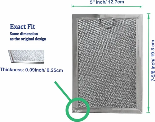Miniatura 3 de Paquete de 2 filtros de grasa para microondas 5230W1A012C wb06x10309 compatibles con GE WB06X10359 WB06X10654 LG 5230W1A012A 5230W1A012B 5230W1A01B