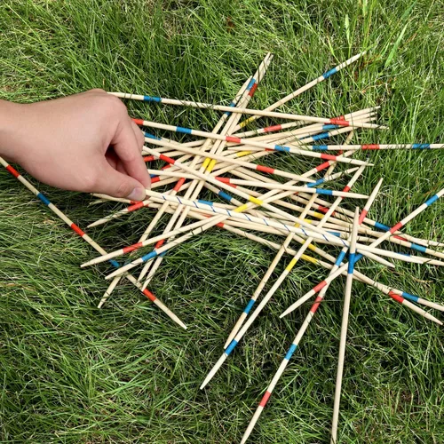 Miniatura 7 de Juego de 41 palos de bambú de 12 pulgadas, juego de mesa clásico, divertido juego de mesa familiar, regalo para adultos y niños