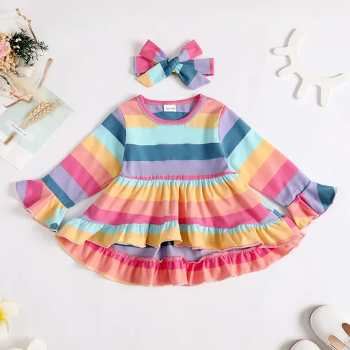 Miniatura 100 de Kucnuzki Conjunto de ropa para bebé niña pequeña, camisa de manga con volantes, pantalón floral, ropa de otoño e invierno para niña