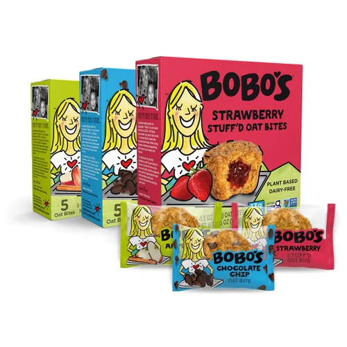 Bobo's Oat Bites Stuff'd - Paquete variado (fresa, mantequilla de maní y gelatina y pastel de manzana), paquete de 30 (bocados de 1.3 onzas), avena