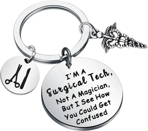 ENSIANTH Llavero de tecnología quirúrgica, regalo de tecnólogo quirúrgico, regalo para enfermera quirúrgica, regalo de graduación para estudiantes
