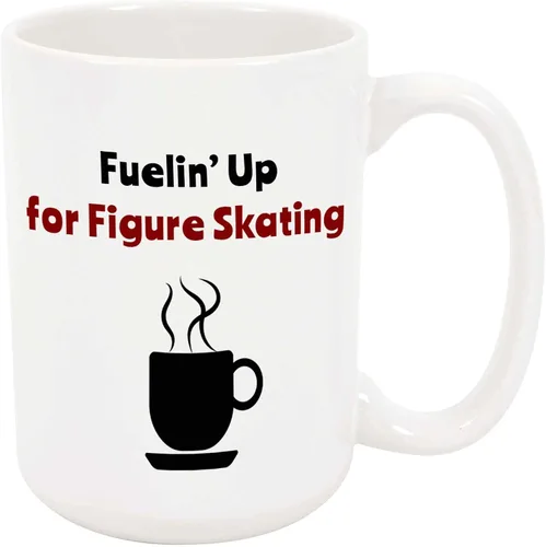 Taza de café Fuelin' Up for Figure Skating – Taza de cerámica para patinaje sobre hielo, idea de regalo para hombres/mujeres/niños/niñas,