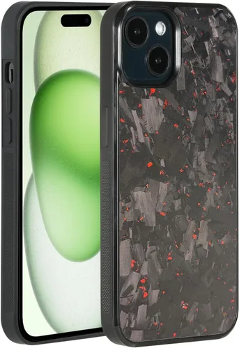 Miniatura 11 de Grip Series - Funda para iPhone 15 con fibra de carbono forjada real, diseño de bordes agarres, compatible con carga inalámbrica, compatible