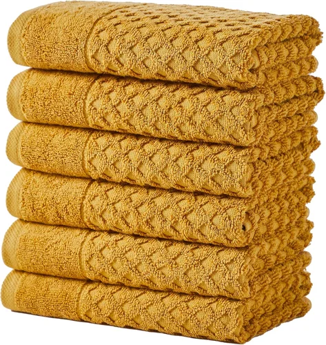 Miniatura 79 de Great Bay Home - Toallas de mano 100% algodón blanco, 6 toallas de baño suaves para manos, altamente absorbentes y de secado rápido, colección