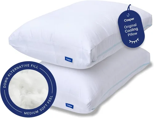 Miniatura 9 de Casper Sleep Original Cooling Pillow, Standard Size – Medium Soft Feel, Down-Alternative Fill, Supports Side, Back & Stomach Sleepers, Neck Pain
