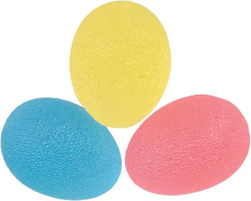 Miniatura 6 de Pelotas de ejercicio de mano, en forma de huevo, 3 resistencias para apretar (suaves, medias, firmes), para entrenamiento de manos, terapia física