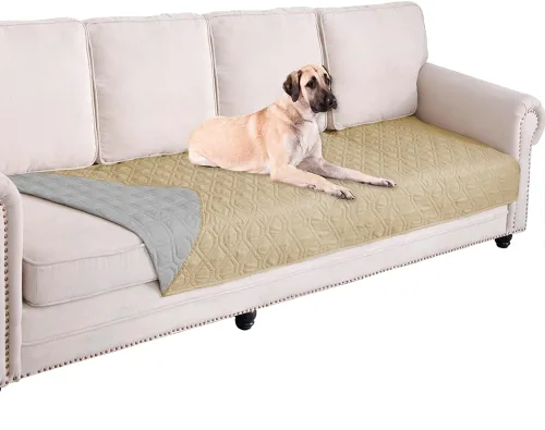 Miniatura 125 de Ameritex Funda Impermeable para Cama de Perro Manta para Mascotas para Muebles Cama Sillón Sofá Reversible Azul marino+azul piedra