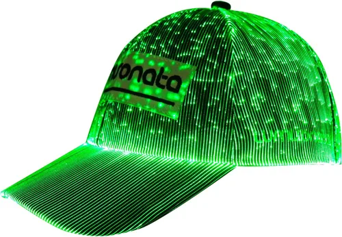 lumisonata Gorra LED de fibra óptica EDM, gorras de béisbol iluminadas 7 colores brillantes de carga USB, accesorios rave para fiesta