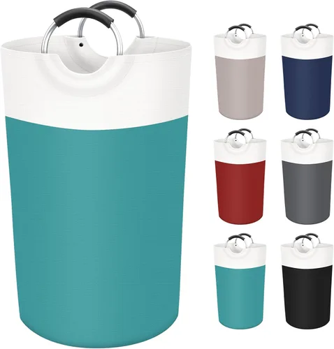 Miniatura 15 de BlissTotes - Cesta de lavandería de 90L, cesta de lavandería independiente, cesta de ropa sucia plegable, tela impermeable con asas de aluminio Azul