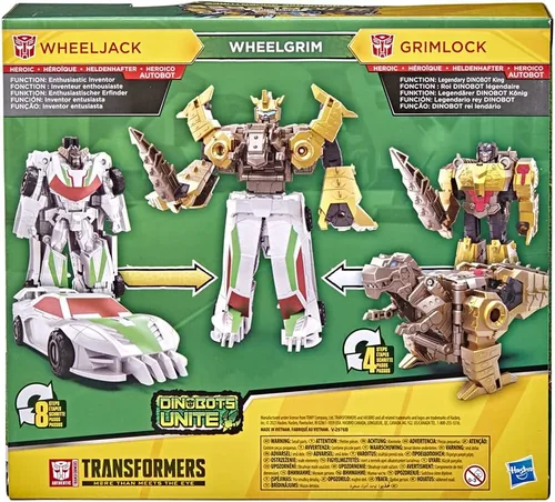 Miniatura 9 de Transformers Bumblebee Cyberverse Adventures Dinobots Unite Toys Dino Combiners Wheelgrim Paquete de 2 figuras de acción, a partir de 6 años, 4.5