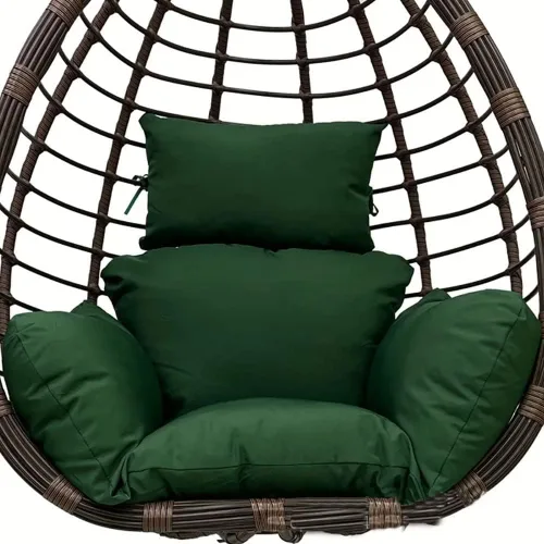 Miniatura 12 de Cojín para silla de huevo colgante para patio, cesta colgante, asiento lavable, color burdeos