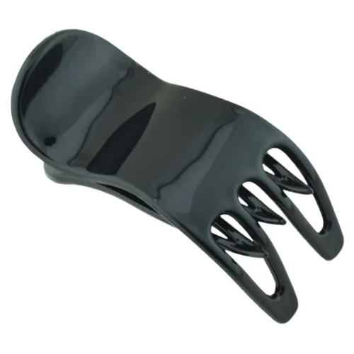 Parcelona French Simply Bear Paw - Pinza para el cabello de yoga de 3 pulgadas, color negro, mediana, para mujeres y niñas, fabricada en Francia