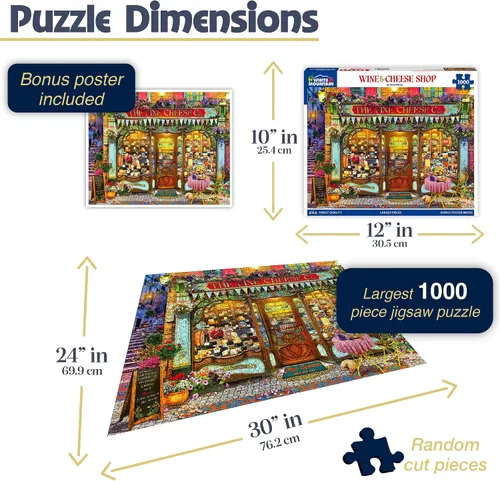 Miniatura 2 de White Mountain Puzzles Wine and Cheese Shop Rompecabezas de 1000 piezas, 1 EA