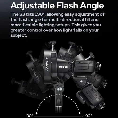 Miniatura 6 de GODOX S3 Speedlite Bowens - Soporte para flash Godox V1 V100 V1Pro V860III TT350 AD100 AD200 AD300 Speedlite Strobe Flashes, soporte tipo S, control
