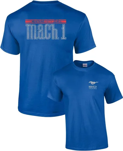 Ford Tee Shirt Mustang 50 Años Mach 1 Militar Azul Real