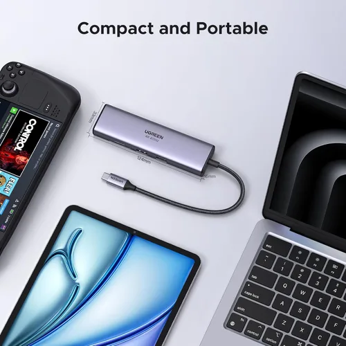 Miniatura 6 de UGREEN Revodok - Hub USB C 7 en 1 con adaptador Gigabit Ethernet, HDMI 4K@60Hz, carga PD de 100W, puertos de datos USB A, lector de tarjetas SD/TF