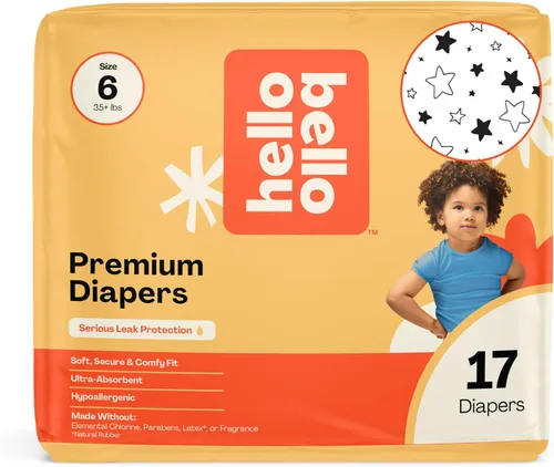 Miniatura 64 de Pañales Hello Bello, talla 4 (22-37 libras) Flower Child, 21 unidades de pañales desechables premium para bebé, hipoalergénicos con sensación suave