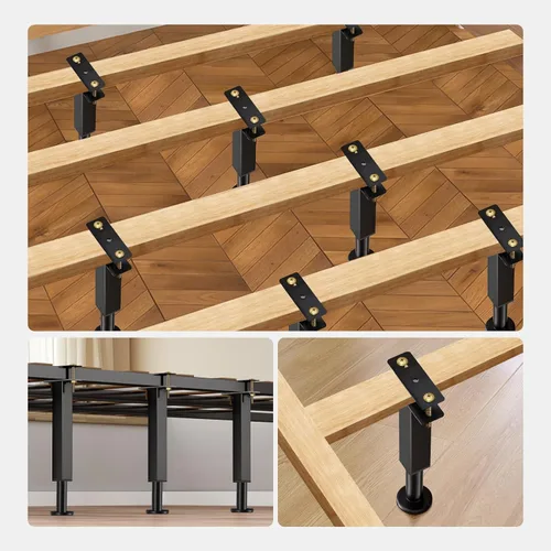 Miniatura 6 de 6 patas de soporte de cama de altura ajustable, patas de soporte de marco de cama de metal resistente, elevadores de muebles de 6.3 a 8.1 pulgadas