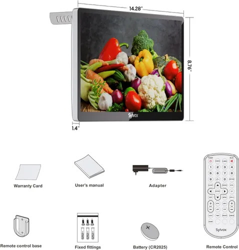 Miniatura 8 de SYLVOX TV abatible de 15.6 pulgadas para debajo del gabinete, televisor pequeño de 12 voltios con rotación de 90 grados, reducción de ruido digital