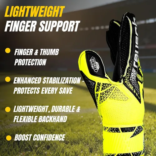 Miniatura 8 de Reusch Attrakt Infinity - Guantes de portero de fútbol con protección para los dedos, transpirables, duraderos, para césped artificial y superficies