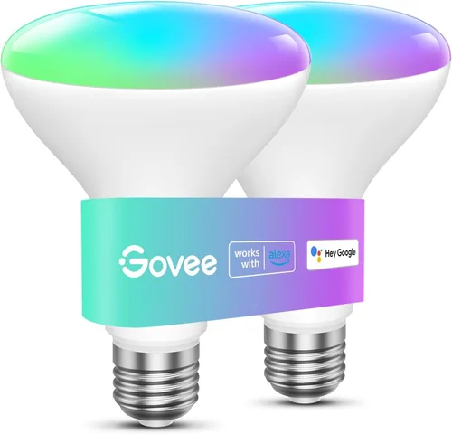 Bombillas LED inteligentes Govee, bombillas BR30 regulables de 1200 lúmenes, bombilla RGBWW que cambia de color, bombillas de inundación
