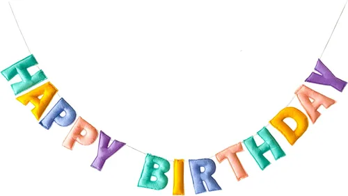 Miniatura 26 de Cartel de feliz cumpleaños pre-encordado – Guirnalda de bola de fieltro, decoraciones de fiesta temática blanca, guirnalda de feliz cumpleaños