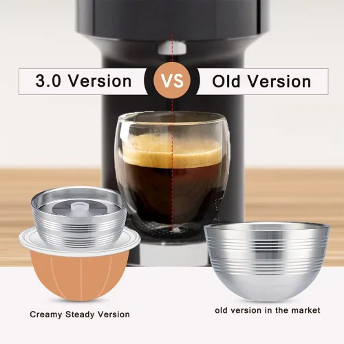 Miniatura 4 de Sesama Cápsula de café de acero inoxidable compatible con VERTUO NEXT y POP New Model & VertuoPlus y Delonghi ENV135S - Soporte para cápsulas
