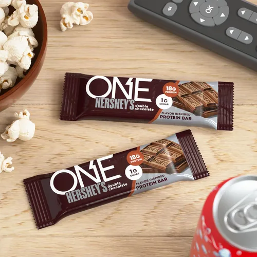 Miniatura 6 de Barras de proteína ONE, NUEVO Doble Chocolate Hershey, libres de gluten con 18g de proteína y 3g de azúcar, artículos básicos de despensa 2.12 oz