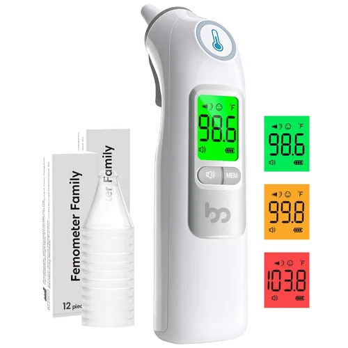 Miniatura 11 de Termómetro de oído de la familia femometer, termómetro de oído altamente preciso para niños, adultos y bebés, 30 recordatorios de memoria, resultado