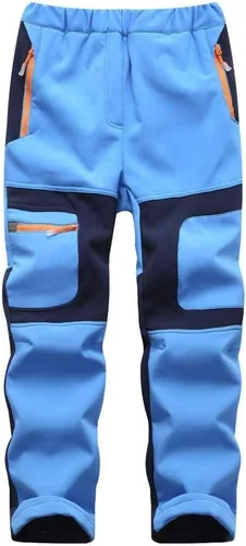 Miniatura 60 de linlon Pantalones impermeables para la nieve para niños y niños, forro polar lind para senderismo, softshell, cálidos, con aislamiento térmico