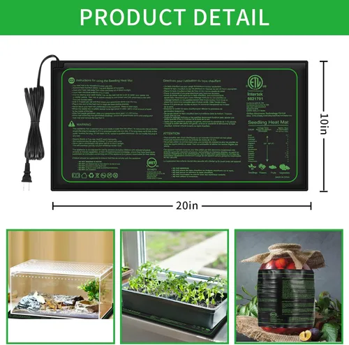 Miniatura 3 de Tapete térmico para plántulas con certificación ETL, almohadilla térmica hidropónica cálida para inicio de semillas en interiores, elaboración