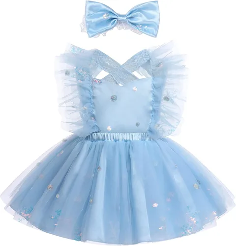 Vestido para sesión de fotos de fiesta de cumpleaños con espalda descubierta para bebé, niña, mariposa, fresa, volantes, princesa, pastel, fiesta de